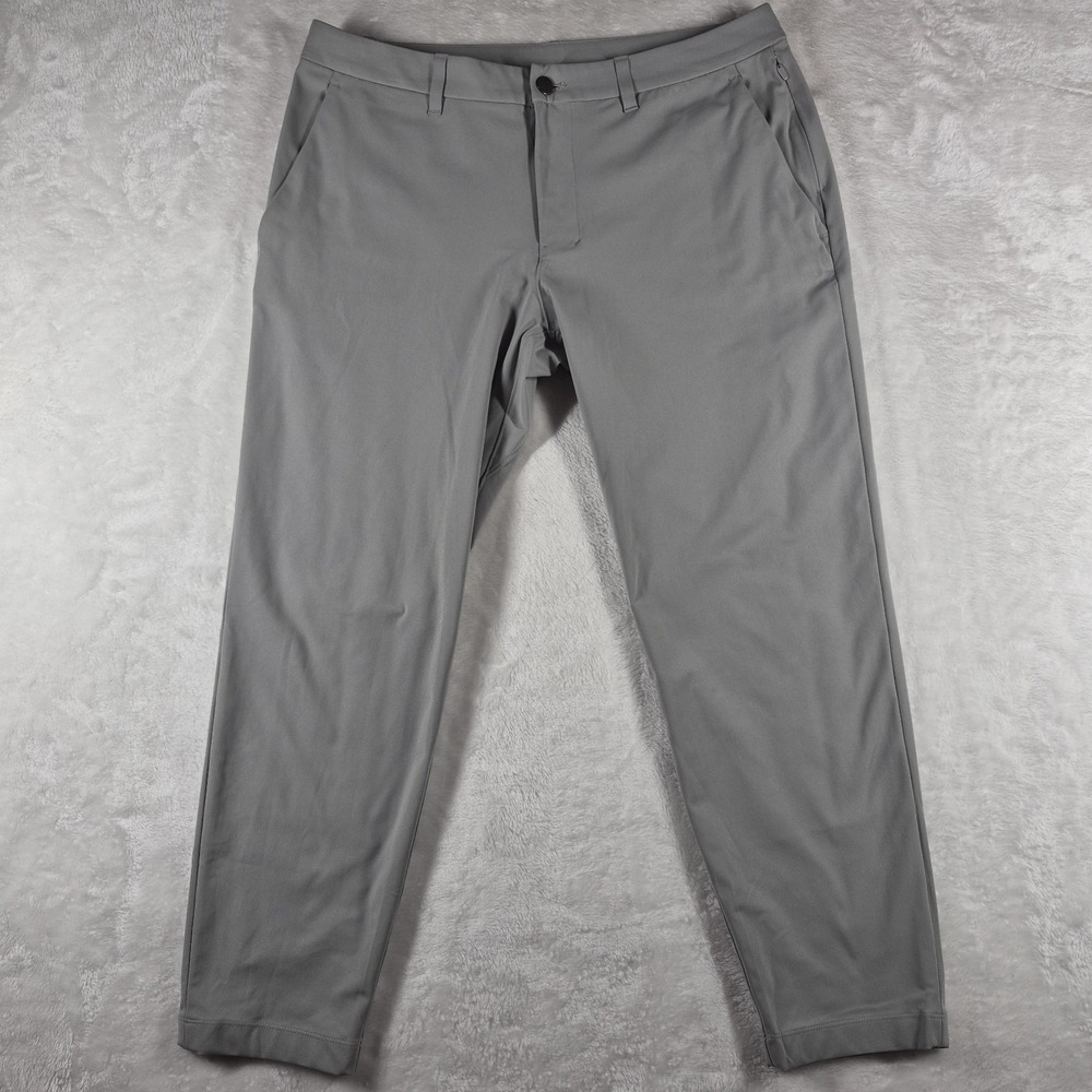 Lululemon ABC Commission Pants Men's 34x27 Gray Warpstreme Slim Fit LM5AQXS